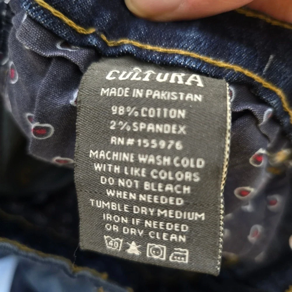 Cultura Mens Premium Modern Fit Blue Stretch Denim Jeans‎ Size 36x30 NWT